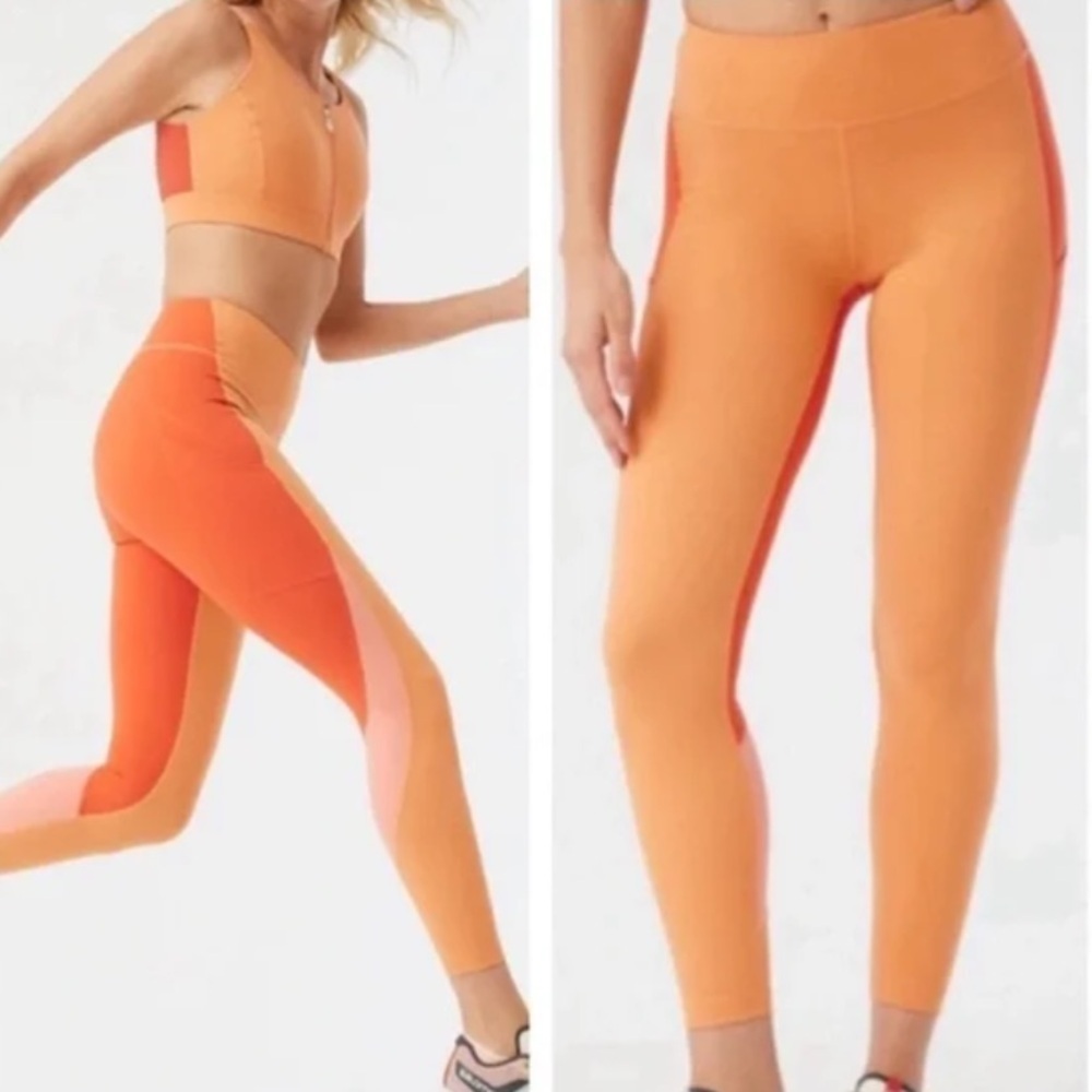 Outdoor Voices Women XS Sunstone Paprika Peach Pockets Zoom 7/8 Legging NWT